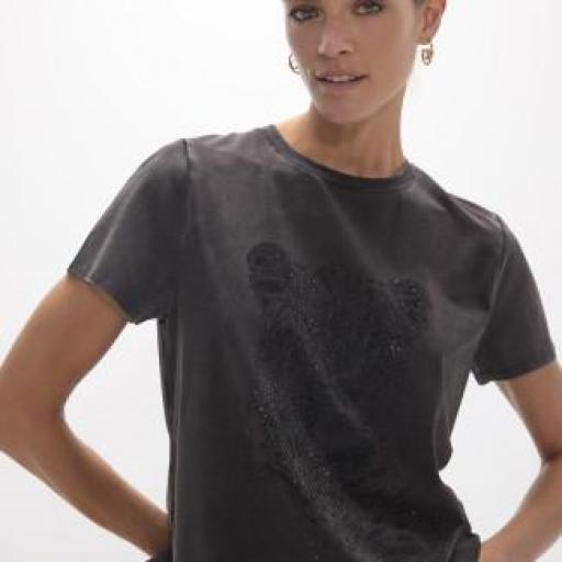 Camiseta leopardo en strass
