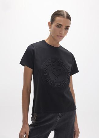 Camiseta con print rosco corazon
