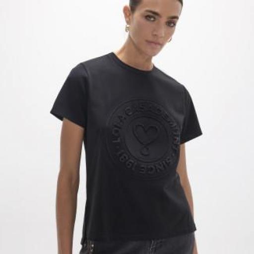 Camiseta con print rosco corazon