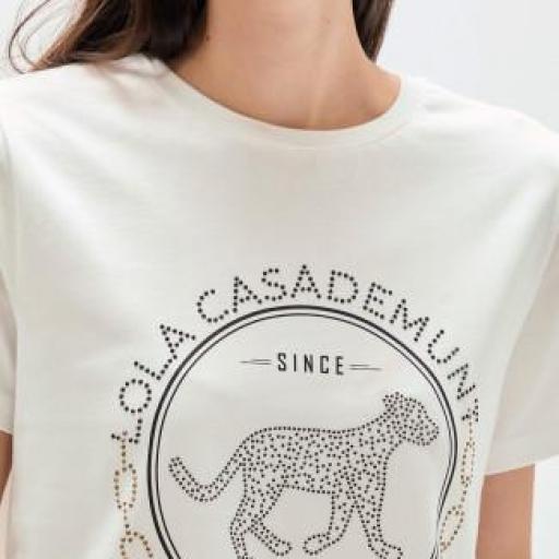 Camiseta blanca rosco con strass