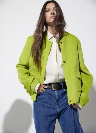 Chaqueta corta pistacho doble faz