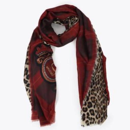 Foular combinado animal print y tartan [0]