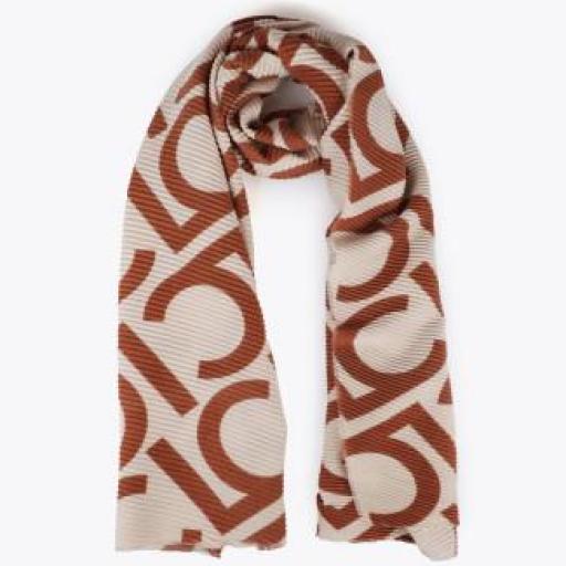 Foular plisado bicolor camel