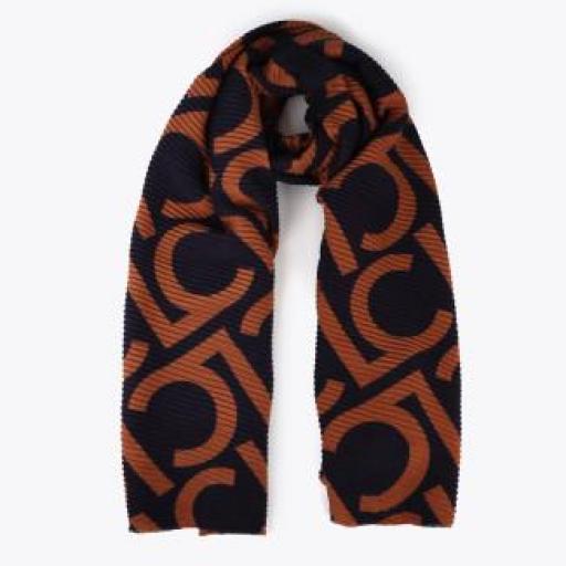 Foular plisado bicolor marino