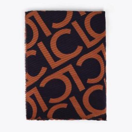 Foular plisado bicolor marino