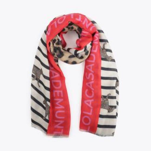 Fular de rayas y leopardo [0]