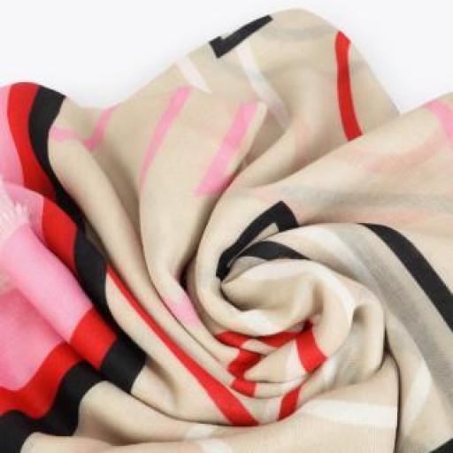 Fular con letras logo en beige [1]