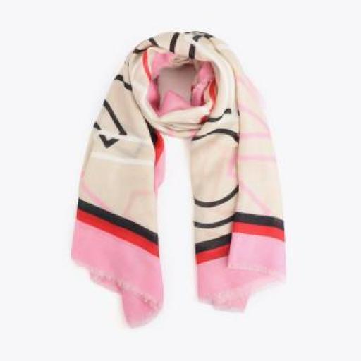 Fular con letras logo en beige [0]