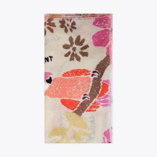 Fular estampado floral y aves [1]