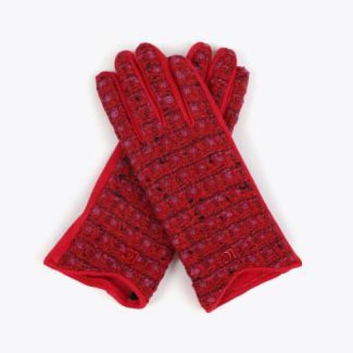 Guante combinado tweed rojo [2]