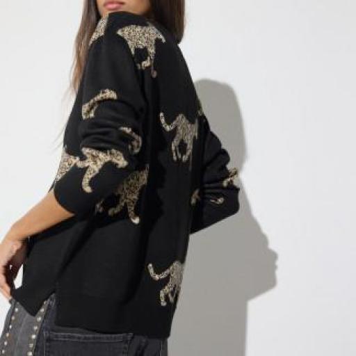 Jersey jacquard leopardos negro [1]
