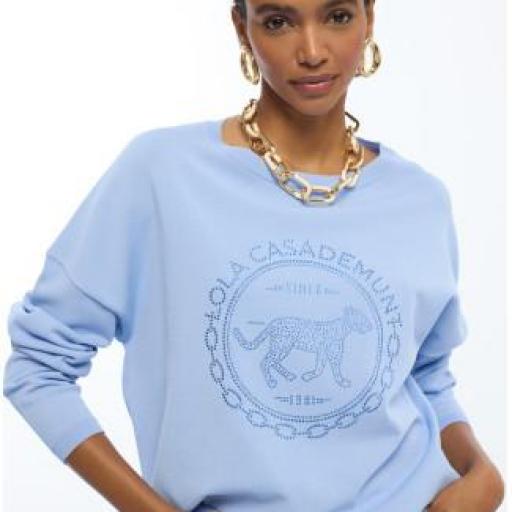 Jersey celeste rosco strass [0]