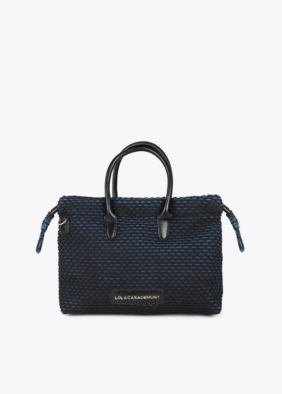 Bandolera tejido rejilla interior azul