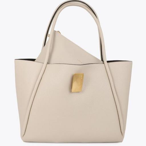 Shopper cierre metalico crudo