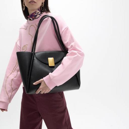 Shopper cierre metalico negro [1]