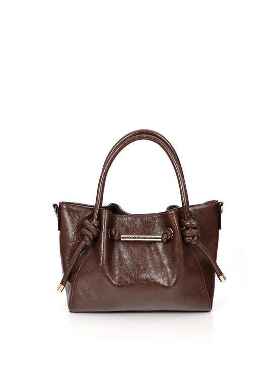 Bolso marron con detalle dorado