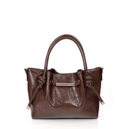 Bolso marron con detalle dorado [0]