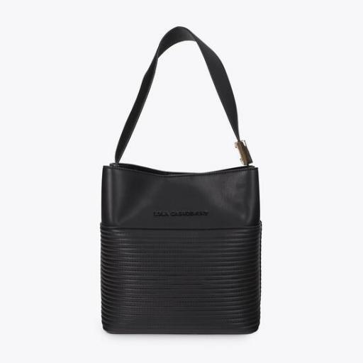 Shopper rayas acolchadas negro [0]