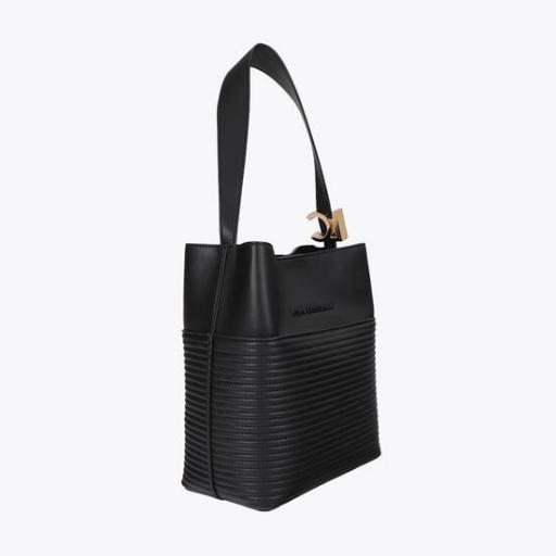 Shopper rayas acolchadas negro [3]
