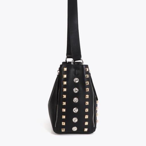 Bolso de hombro con tachas negro [3]
