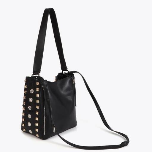 Bolso de hombro con tachas negro [2]