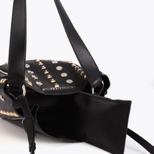 Bolso de hombro con tachas negro [1]