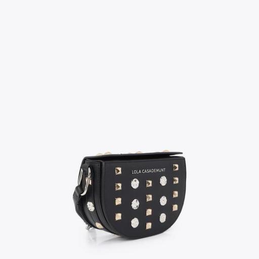 Bolso bandolera con tachas negro [0]