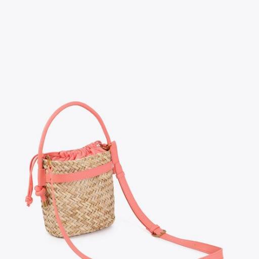 Bombonera trenzado natural y coral [2]