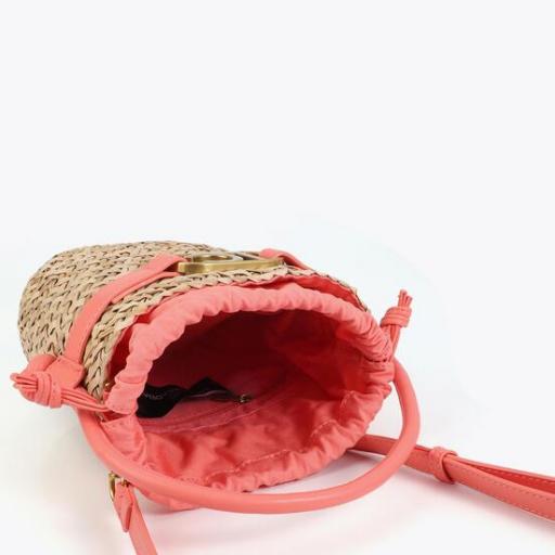 Bombonera trenzado natural y coral [0]