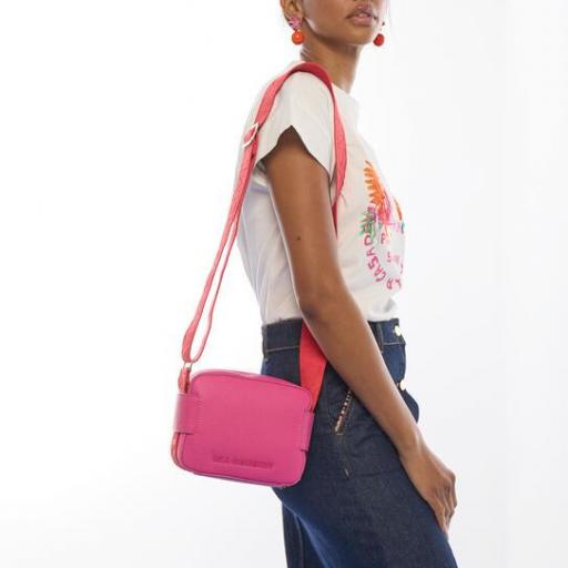 Bandolera rosa asa nylon a contraste [2]