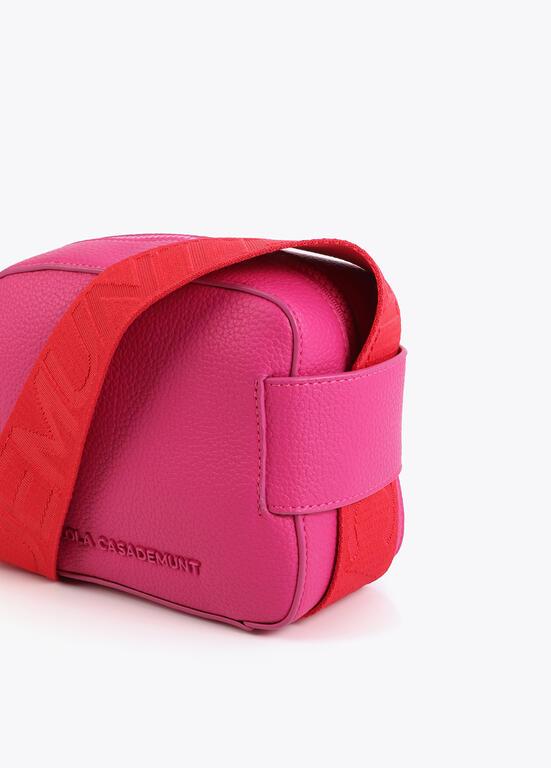 Bandolera rosa asa nylon a contraste