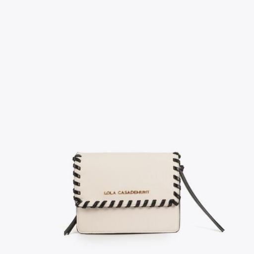 Bandolera trenzado a contraste crudo negro [0]