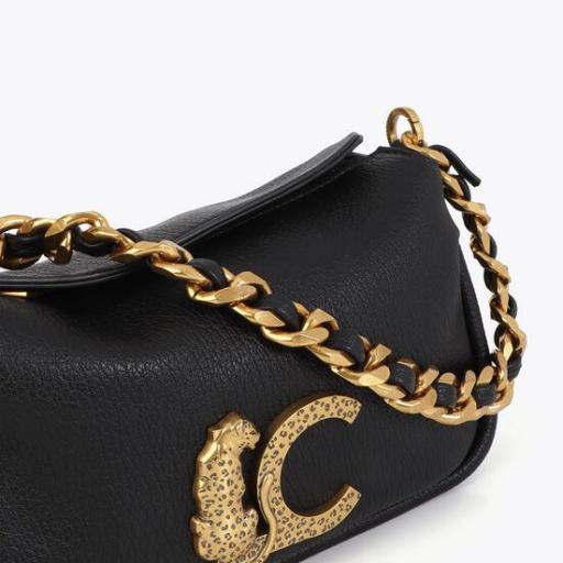 Bandolera media luna cadena negro [2]