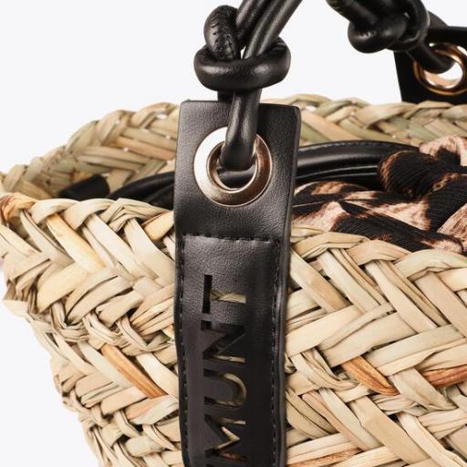 Mini Capazo trenzado natural y negro [1]