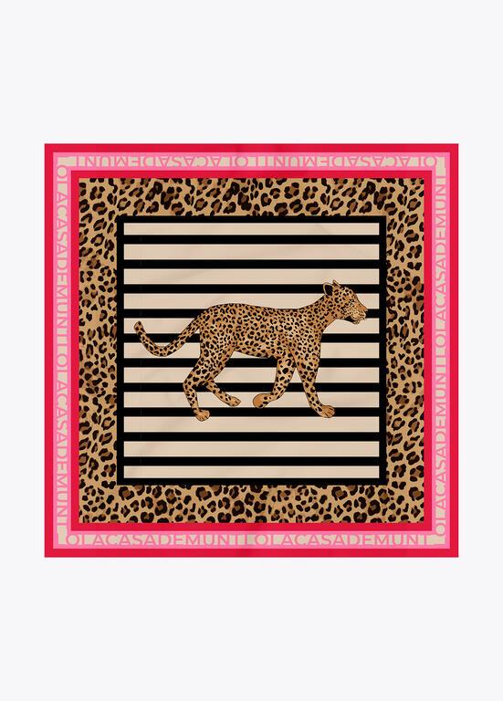Pañuelo estampado leopardo rayas