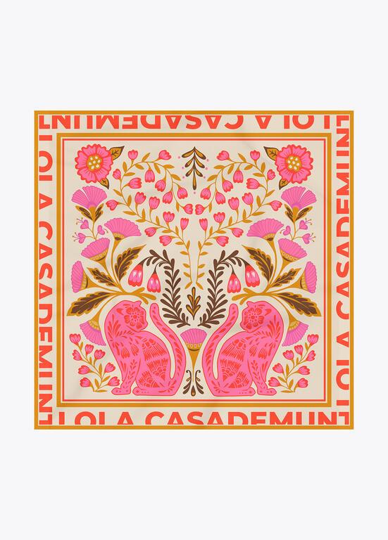 Pañuelo estampado florales y tigres