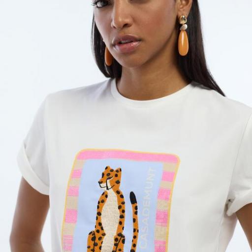 Camiseta blanca animal lentejuelas [1]