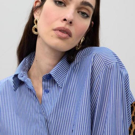 Camisa combinada rayas y animal print [2]