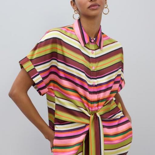 Blusa cinturón print multi rayas [0]