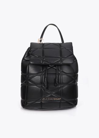 Mochila negra acolchada con logo