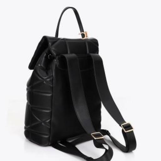 Mochila negra acolchada con logo [1]