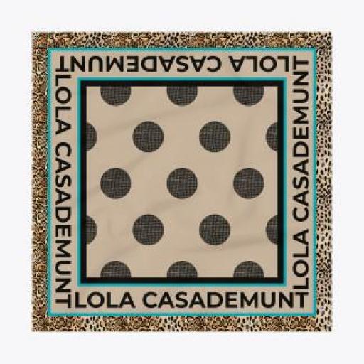 Pañuelo estampado topos y logo [0]