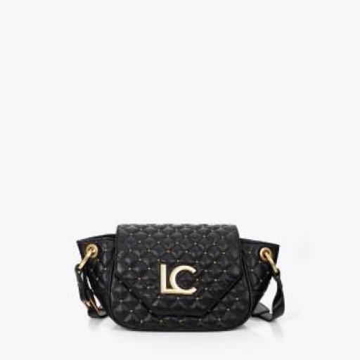 Bolso bandolera negra con mini tachas