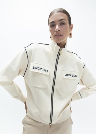 Sudadera cruda cuello alto