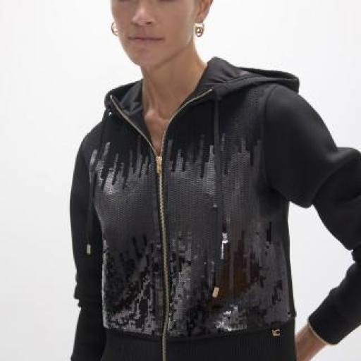 Sudadera negra con lentejuelas [0]