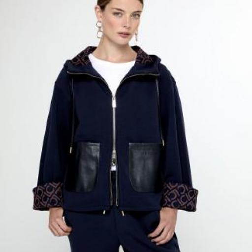 Sudadera bolsillos marino