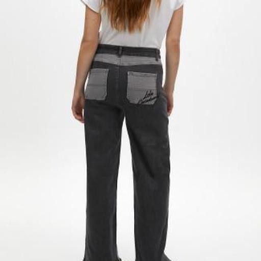 Pantalón tejano bicolor wideleg [2]