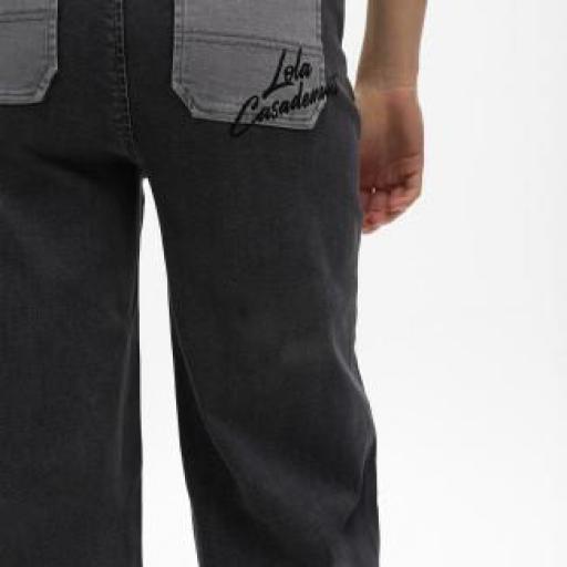 Pantalón tejano bicolor wideleg [1]