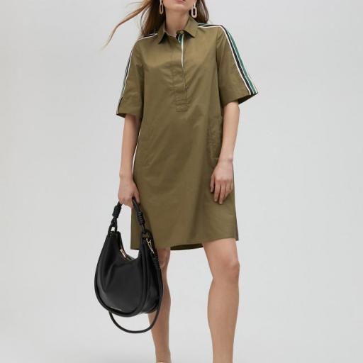 Vestido camisero midi verde