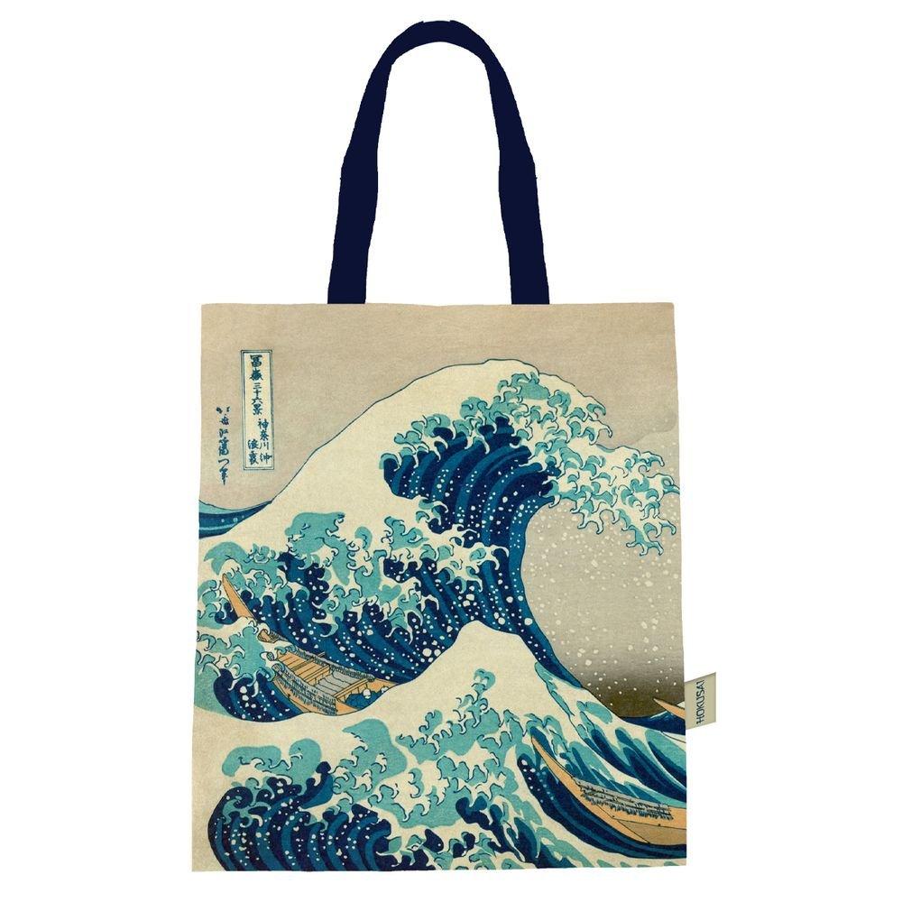 Bolsa de tela algodon de la gran ola de Kanagawa Hokusai